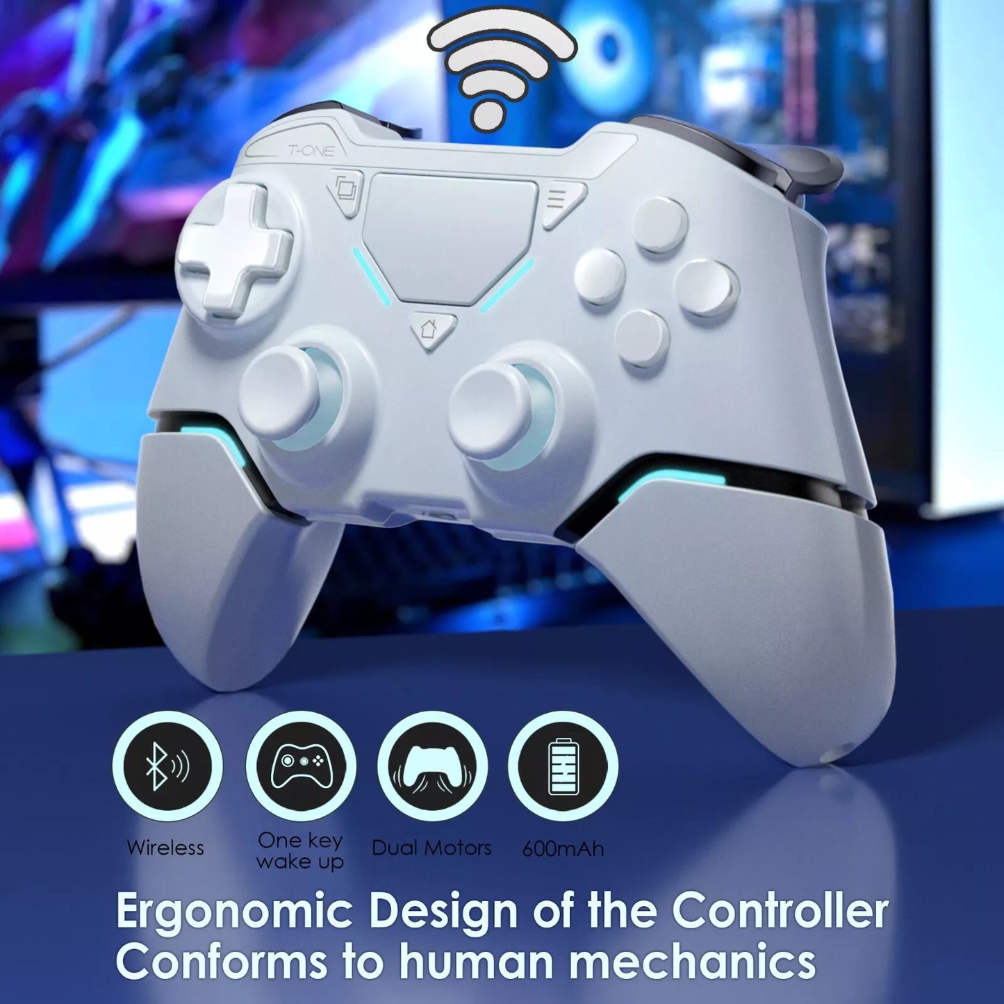 Gaming Controller for PS4/PS4 Pro Slim Bluetooth Gampads Vibration