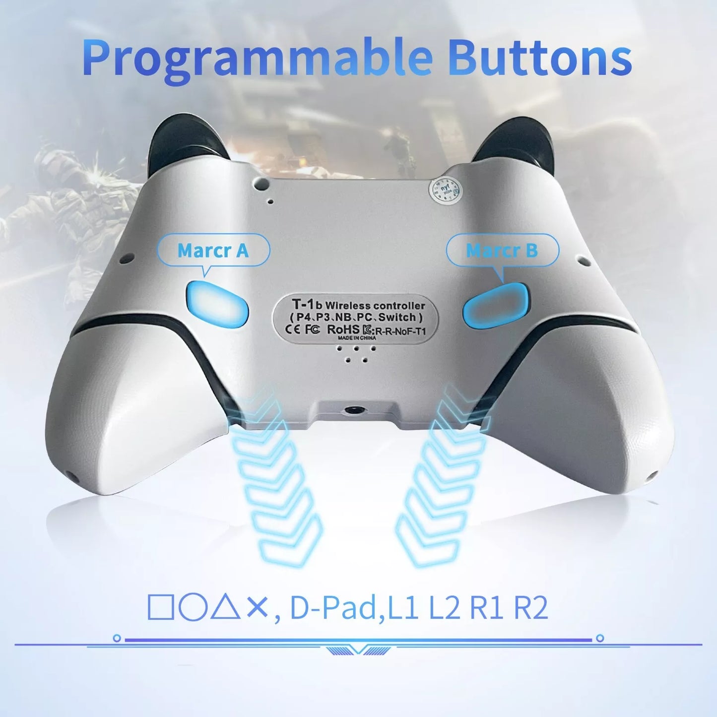 Gaming Controller for PS4/PS4 Pro Slim Bluetooth Gampads Vibration