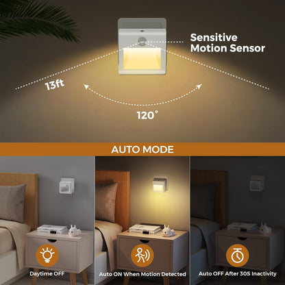 [2 Pack] LED Motion Sensor Night Light Warm - YouWei Trade