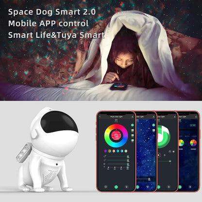 smart app contorl Astronaut Space Dog Star Projector Night Light - YouWei Trade