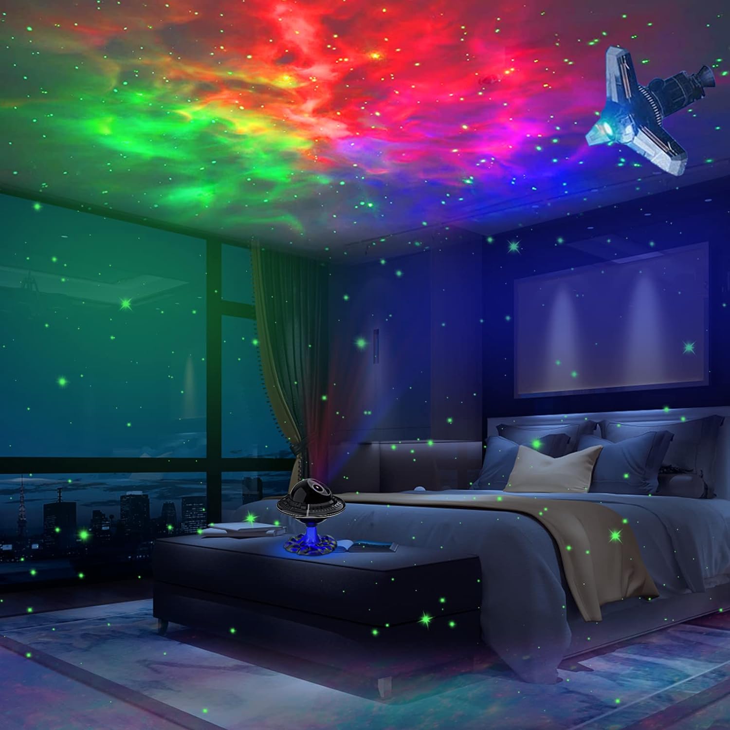 UFO starry sky projection lamp USB atmosphere lamp - YouWei Trade