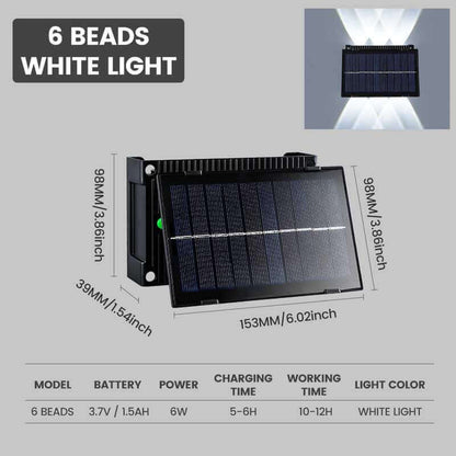 6 PACK 6W Solar White Light/RGB Color Light Sensor Garden Light